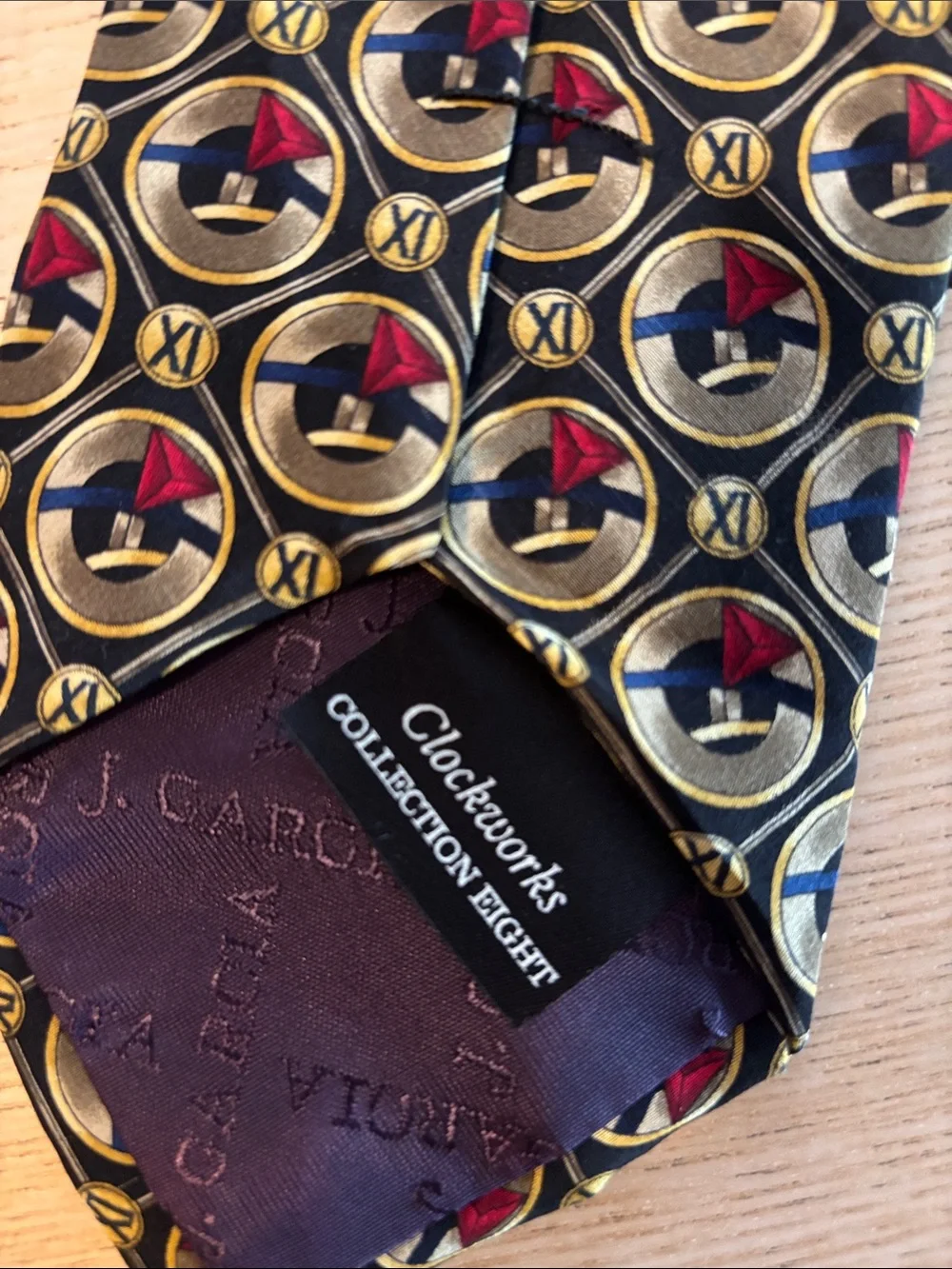 J. Garcia Clockworks collection 100 silk tie
